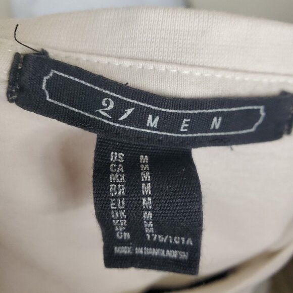 Forever 21 Mens Crew Neck Short Sleeve Tshirt White Gray Size M - Picture 9 of 12